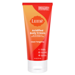 Lume Acidified Body Cream, Clean Tangerine, 6oz Gentle Exfoliation