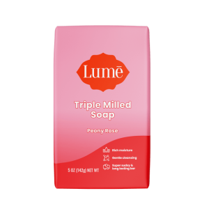 Lume Triple Milled Soap, Peony Rose, 5oz Long-Lasting Moisturizing
