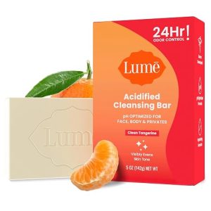 Lume Acidified Body Cleansing Bar - 5 oz (Clean Tangerine) | Removes Odor Better Soap 24 Hour Control OB/GYN Developed Safe Sensitive Skin Moisturizing